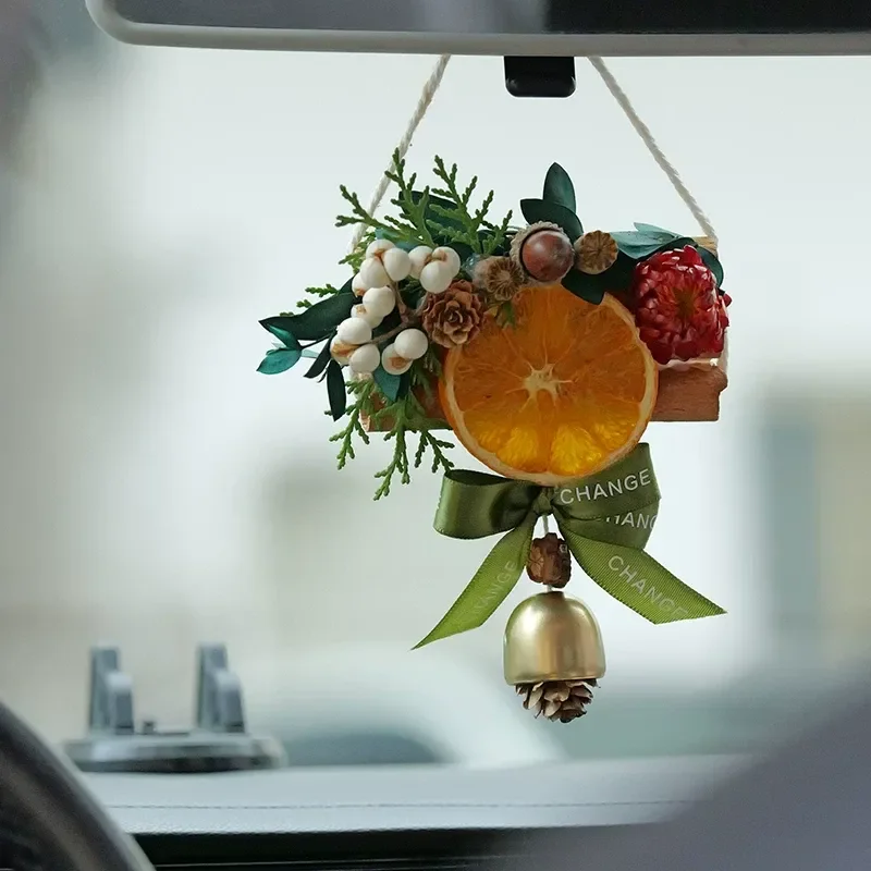 Orange Slice Car Hanging Female Aromatherapy Premium DIY Dried Flower Decoration Car Interior Rearview Mirror Pendant