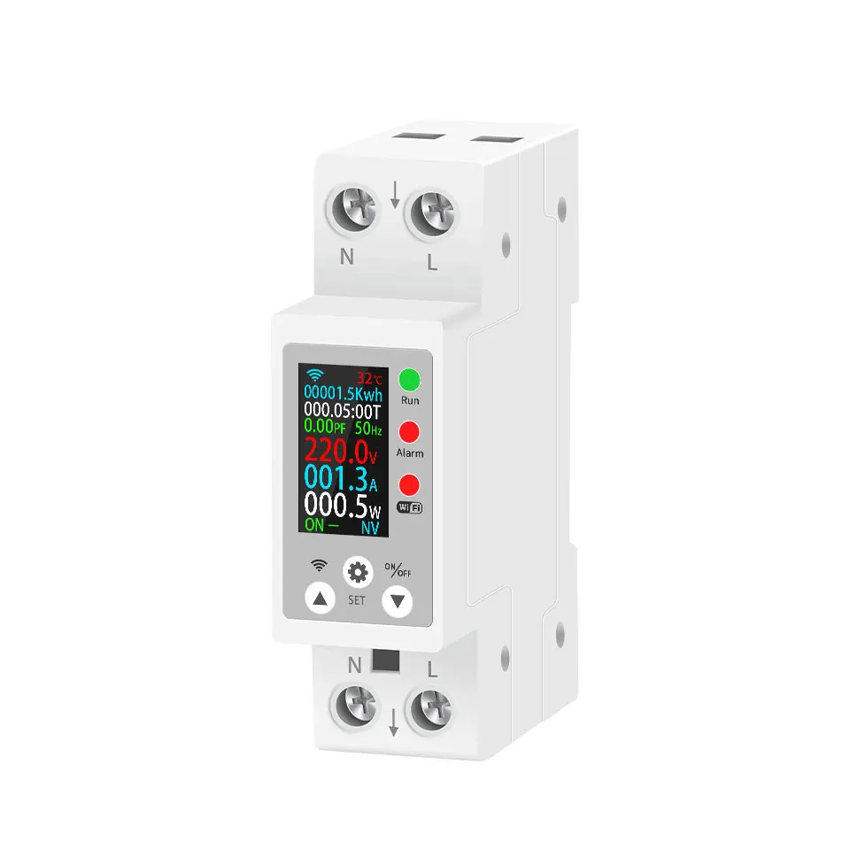 WIFI Tuya intelligent digital display multi-function rail voltage ammeter metering mobile phone remote control