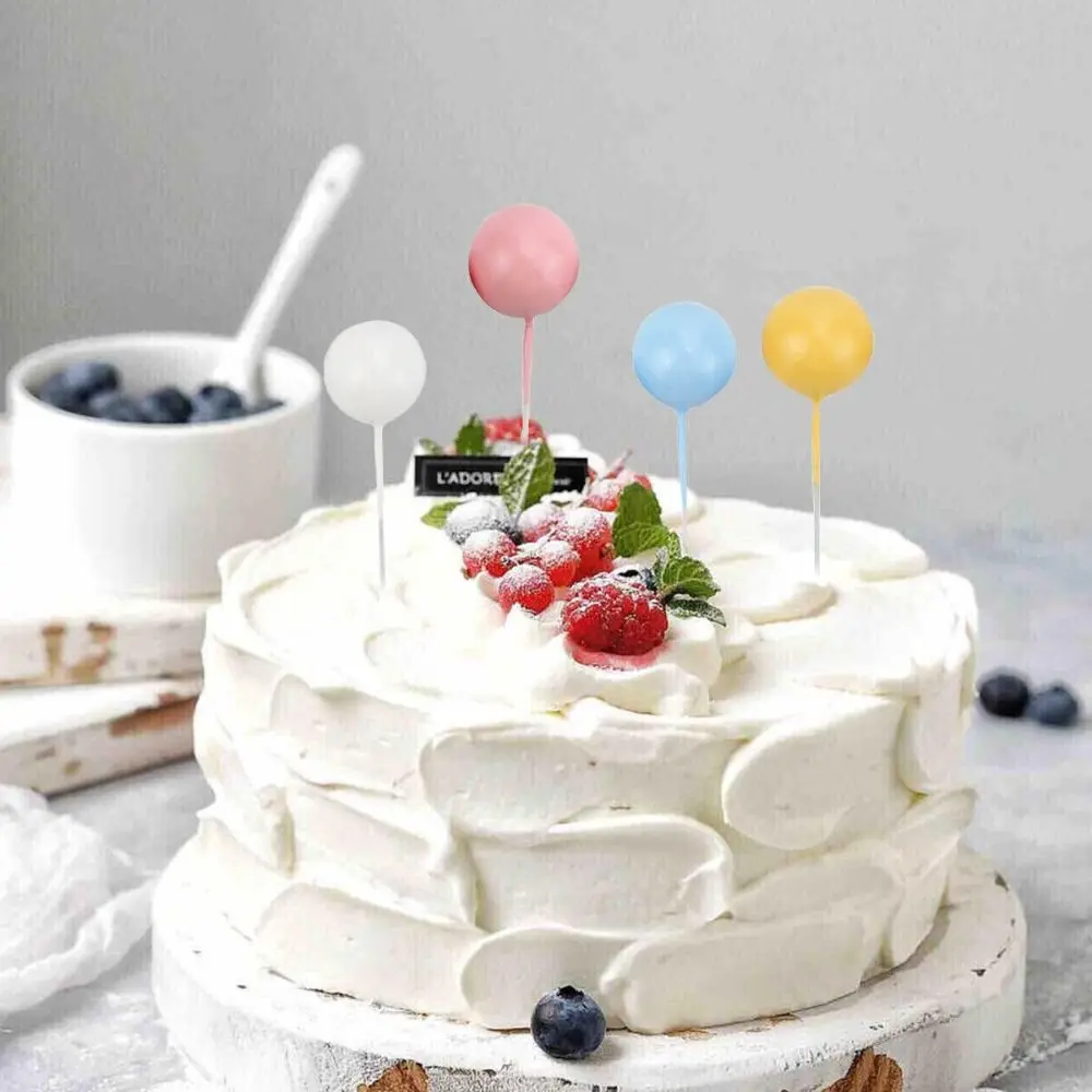 Pink Blue Yellow White Ball Cake Topper New Ball Reusable Cake Decor Plastic Birthday Party Event & Party