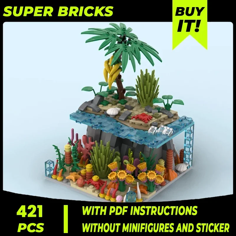 

Moc Building Blocks Building Toy Model Pirate Coral Reef Technical Bricks DIY Assembly Famous Toys For Child Holiday Gifts