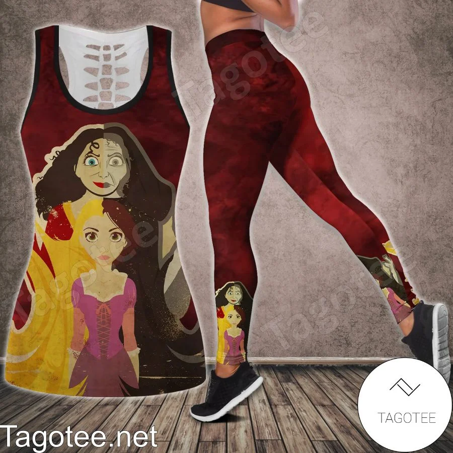 New Disney Cinderella Princess Women Book Hollow Vest Women Leggings Yoga Suit Fitness Leggings Sports Suit