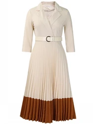 L-3XL Plus Size Clothes Dresses Women Robes Spring Summer 3/4 Sleeve Street Style Casual 3XL Big Size Oversized Midi Dress