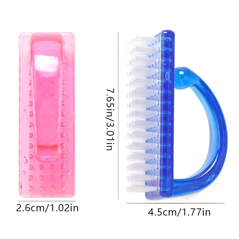 Manicure Cura delle dita Aiutante Salone Spazzola per unghie Nail Art Pedicure Morbido Rimuovi la polvere Strumenti per la pulizia rotonda in plastica