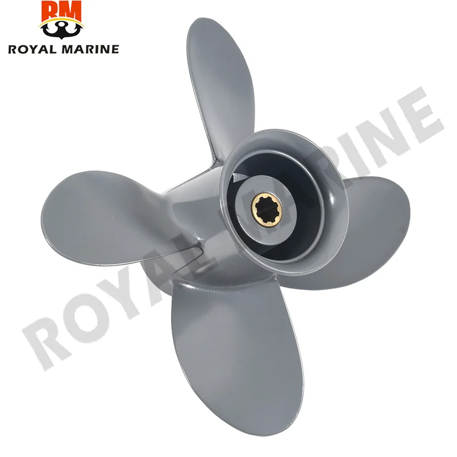 58134-ZV4-011AH 4 9 1/4*11 Aluminum Propeller for Honda Outboard Motor BF8D BF9.9D BF9.9 BF15A BF15D BF20 8 Splines Replaces