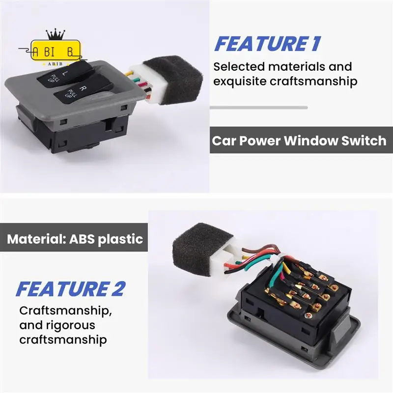 

ABIB-автомобильный левый передний переключатель стеклоподъемника, кнопка включения стеклоподъемника, автомобильные аксессуары для Kia Pride KK12B-66-350 KK12B-66-370