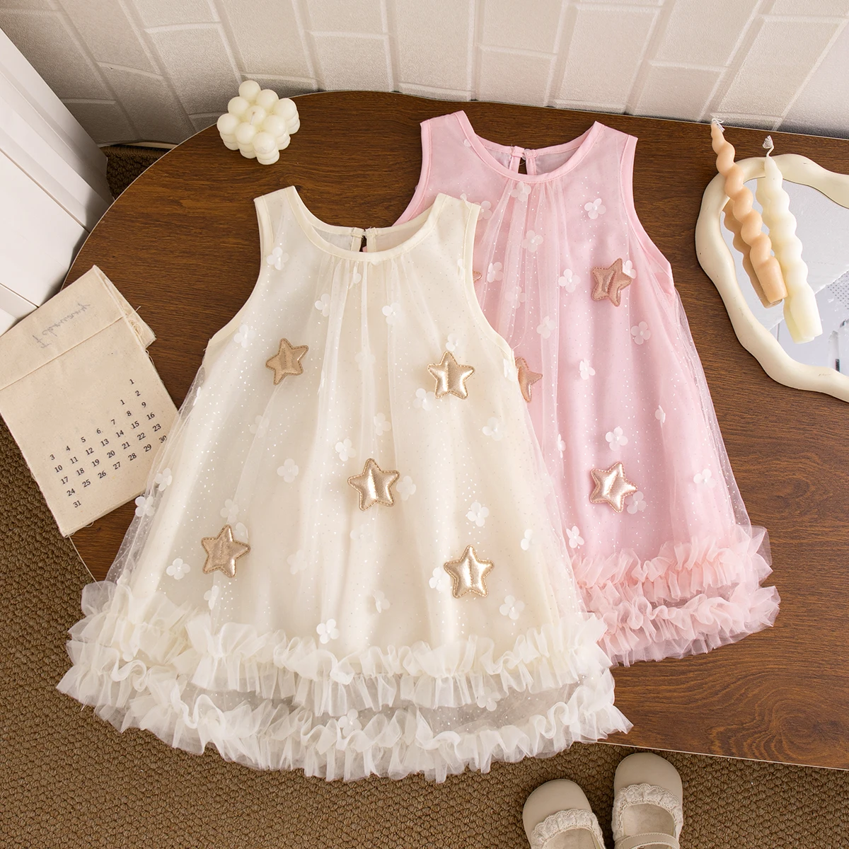 Summer New Star Chiffon Baby Girl Dress Birthday Party Children'S Clothing (9 Months -4 Years Old)