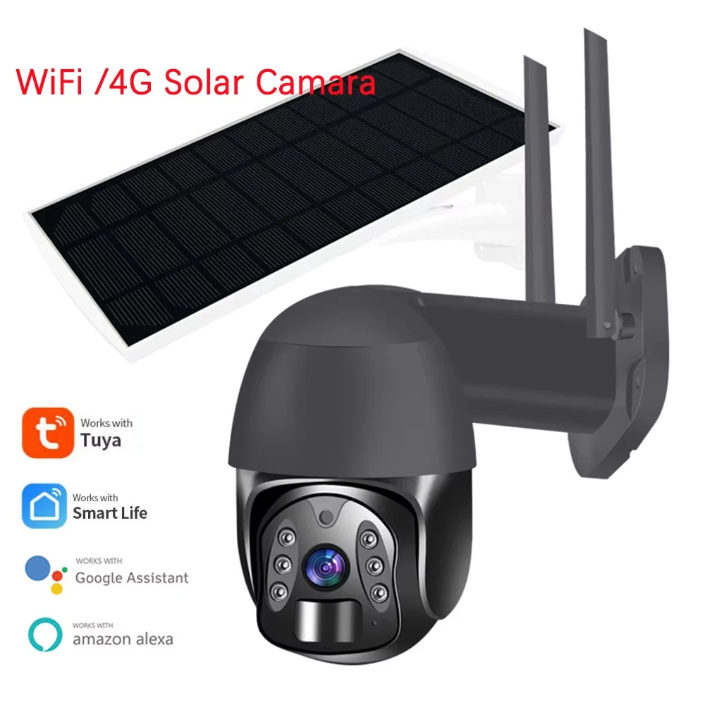 Tuya WiFi Surveillance Camera 4G Security Camera Solar Camer-a 4G Sim Outdoor Video Surveillance Support Alexa Google Assistant