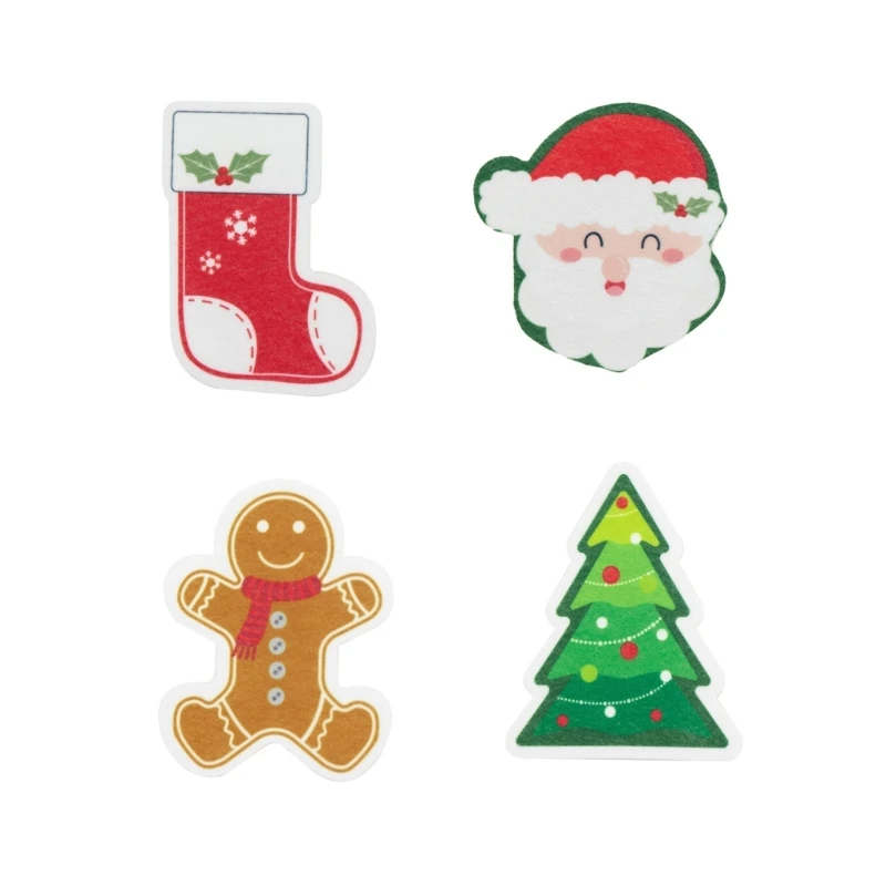 Pack Of 4 Christmas Theme Kitchen Sponges No Scratch Dish Cleaning Essential Double Sided Sponges For Kitchen 37JD