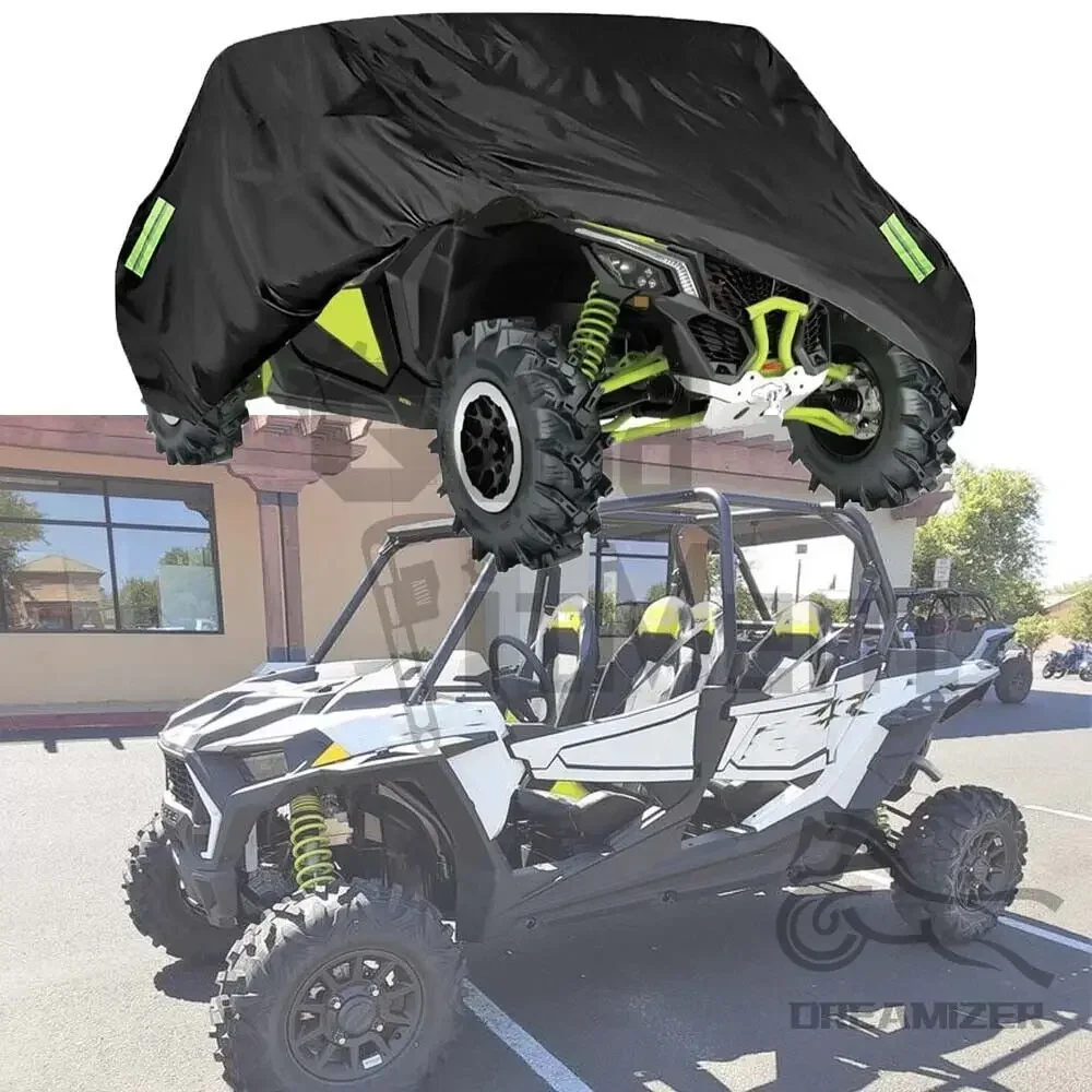 UTV 300D Utility Vehicle Storage Cover Compatible With Polaris RZR PRO XP, RZR PRO R for Can-Am for Kawasaki 4-Seats Black