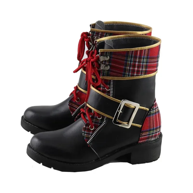 الملتوية-بلاد العجائب Epel Felmier تأثيري أحذية Pomefiore النوم قبلة Epel الأحذية لعبة المعرض كرنفال تأثيري أحذية بوت قصيرة