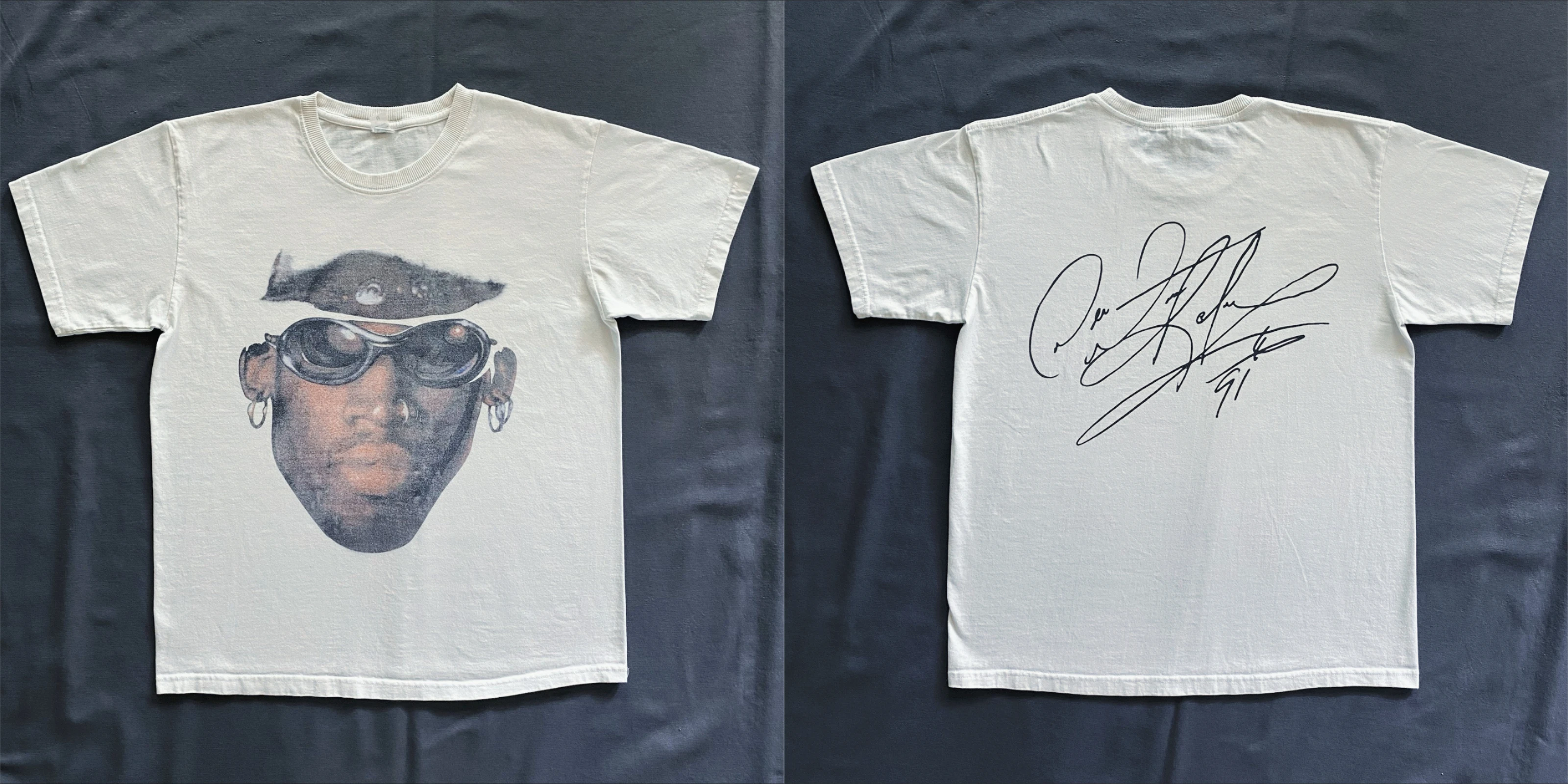 دينيس رودمان وجه كبير طباعة قصيرة الأكمام القطن تي شيرت الرجال النساء S-3XL حجم الصيف خمر Y2K الجولة الرقبة ملابس الشارع الشهير عادية #4