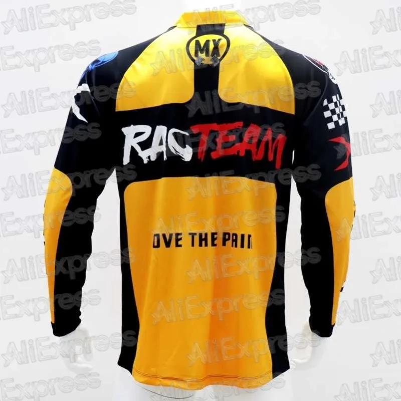

2025 Summer RACING Men's Outdoor Fluorescent Sweat shirt Mountain Bike Long Sleeve Riding Off-Road Motorcycle Quick Dry Jersey