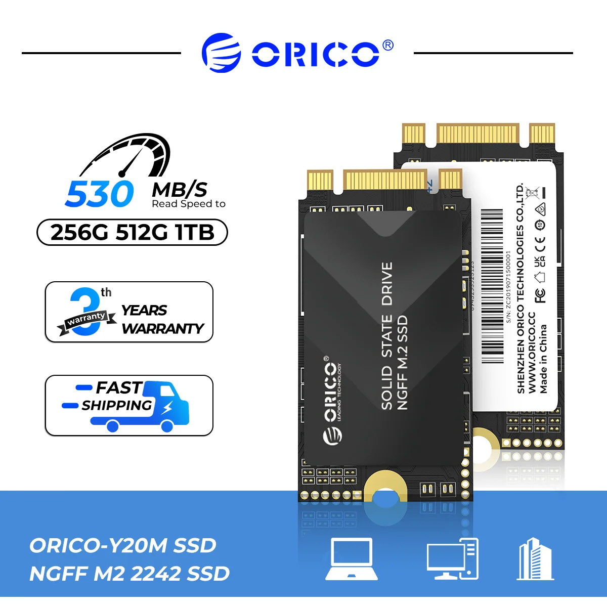 ORICO Y20M 2242 M.2 SSD TLC SATA3.0 NAND 6Gbps Internal M.2 SSD NGFF State Drive for Desktop Laptop Notebook