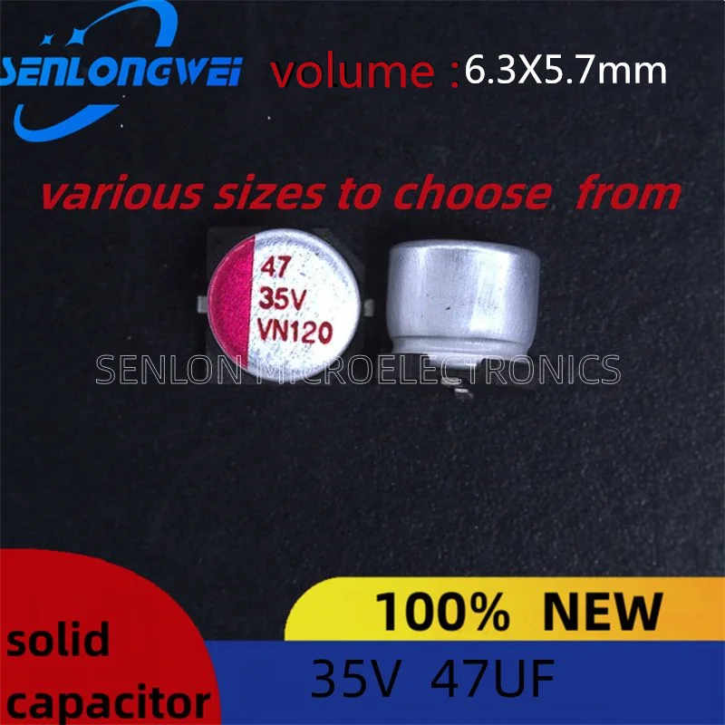 5pcs New Patch solid-state capacitors 35v 47uf  6.3 X5.7mm volume of large amount of spot price