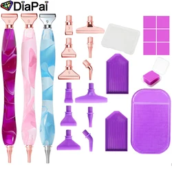 DIAPAI Deluxe Metal Screw Point Diamond Pen Set - Multifunctional DIY 5D Painting Tools for Crafting, Nail Art -Ergonomic Design