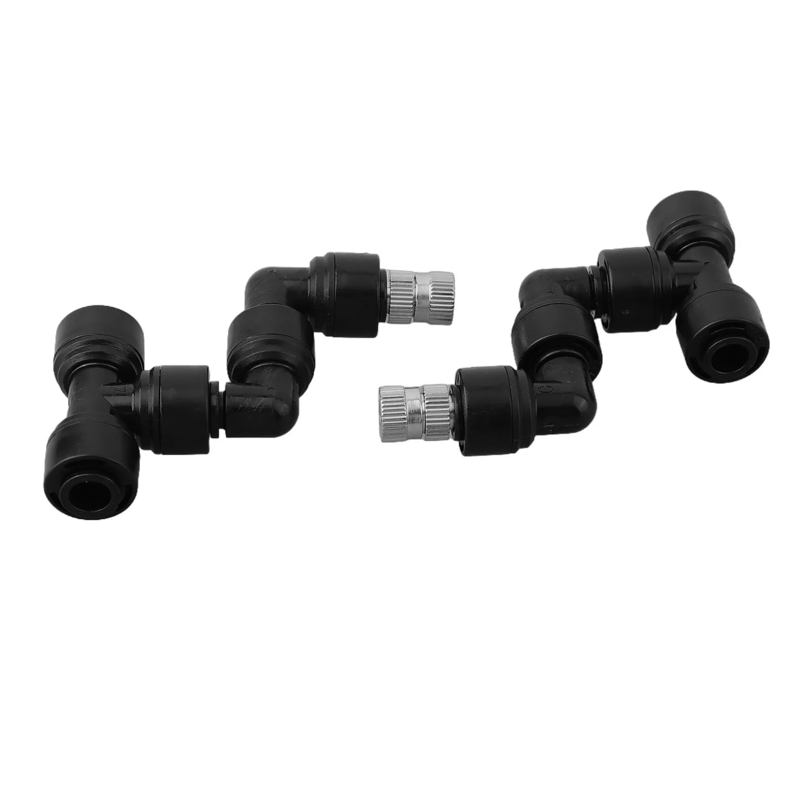 Reptile Misting Nozzle Set with L and T Shape Connectors for 1/4 Inch Tubing for Terrarium Humidification and Plant Cooling