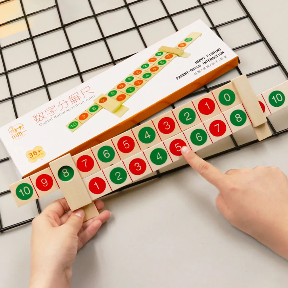

Digital Ruler Wooden Math Arithmetic Learning Toy Kids Montessori Education School Classroom Teaching Aid Reusable