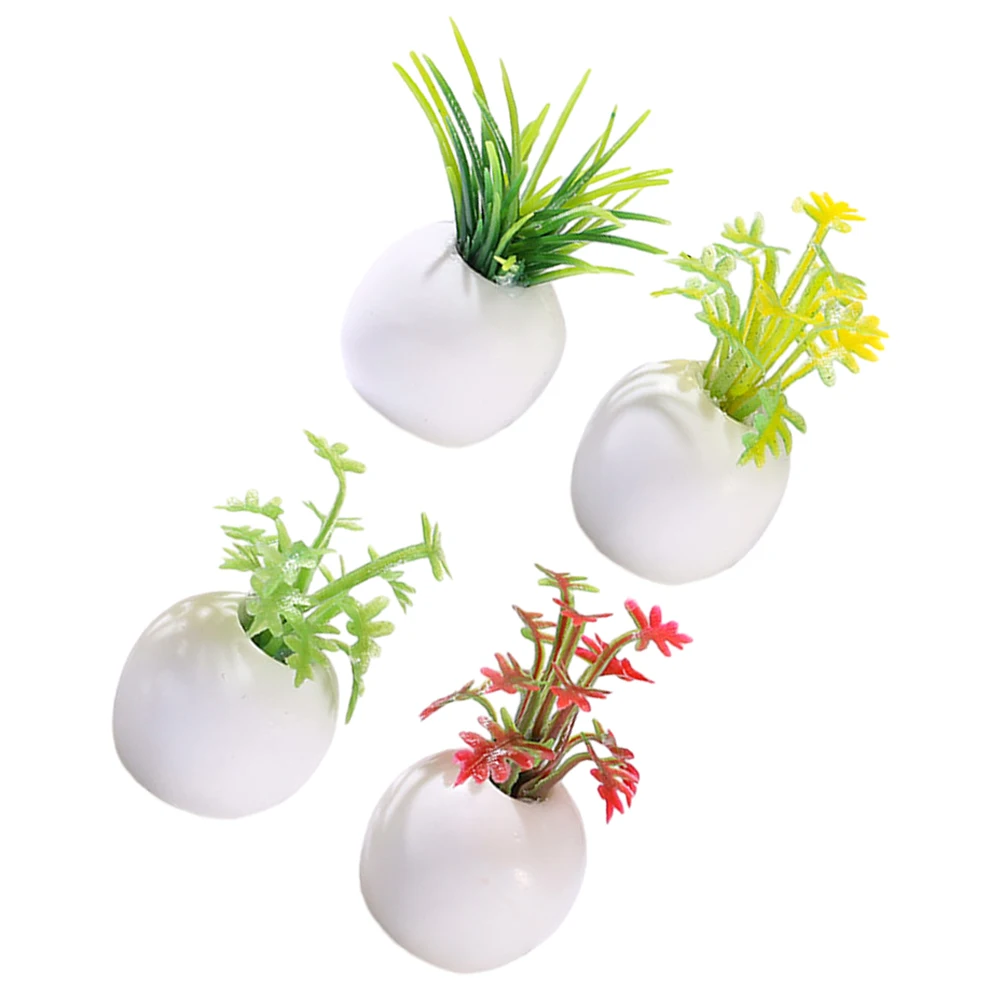 

4pcs Miniature Potted Succulents Fake Bonsai Tiny Decor Accessories for Dollhouse Mini House Landscape Prop Realistic Design