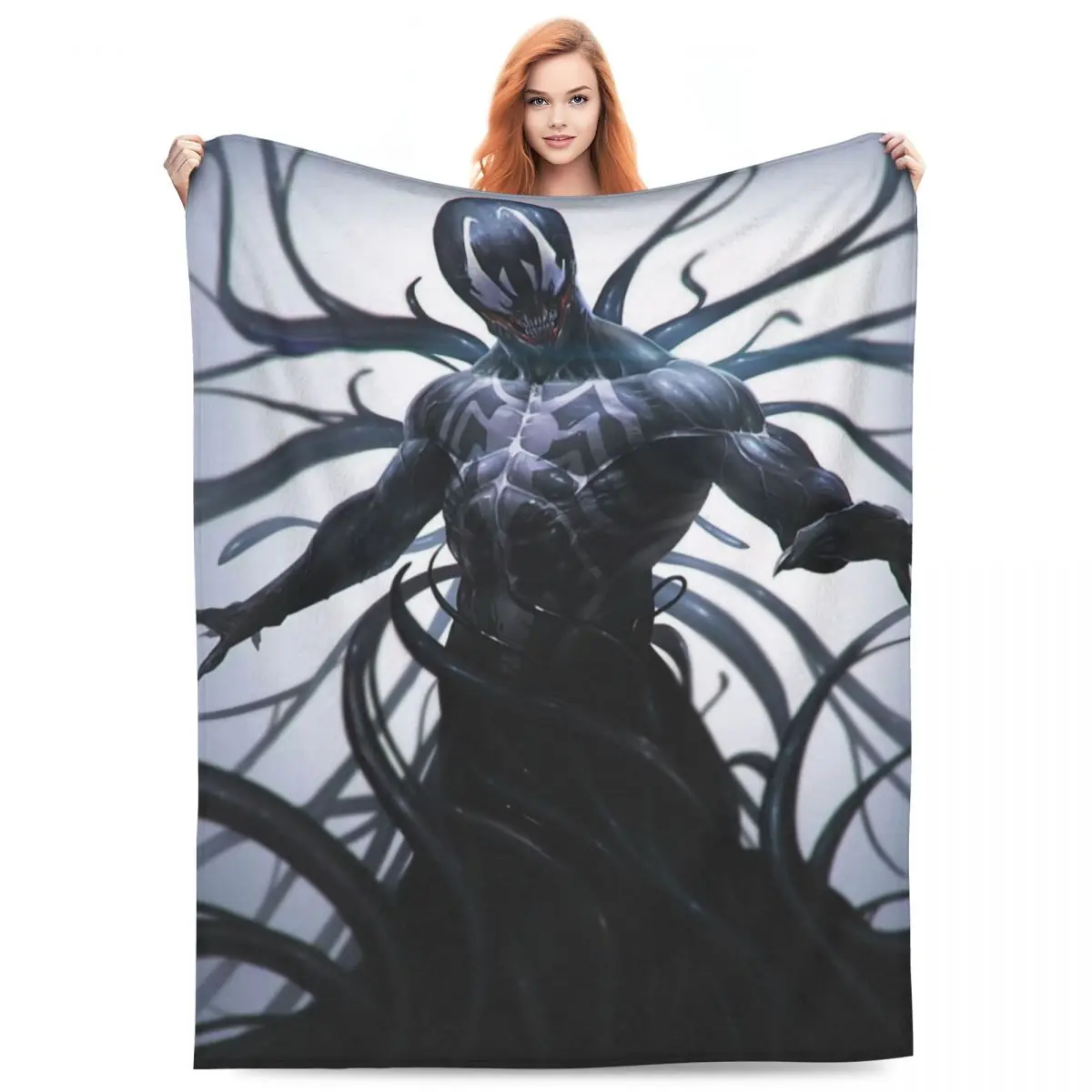 Venom And Spider Man Fusion Blankets Quality Soft Throw Blanket Spring Camping Bedroom Aesthetic Bedspread