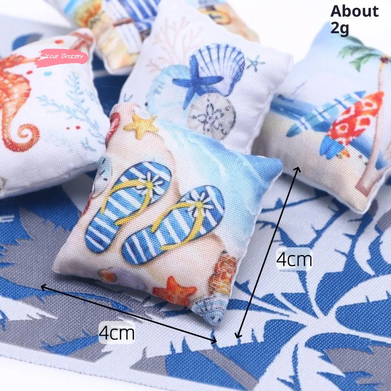 3 pezzi estate oceano spiaggia cuscino casa delle bambole divano in miniatura ornamento modello giocattoli per accessori decorativi casa delle bambole