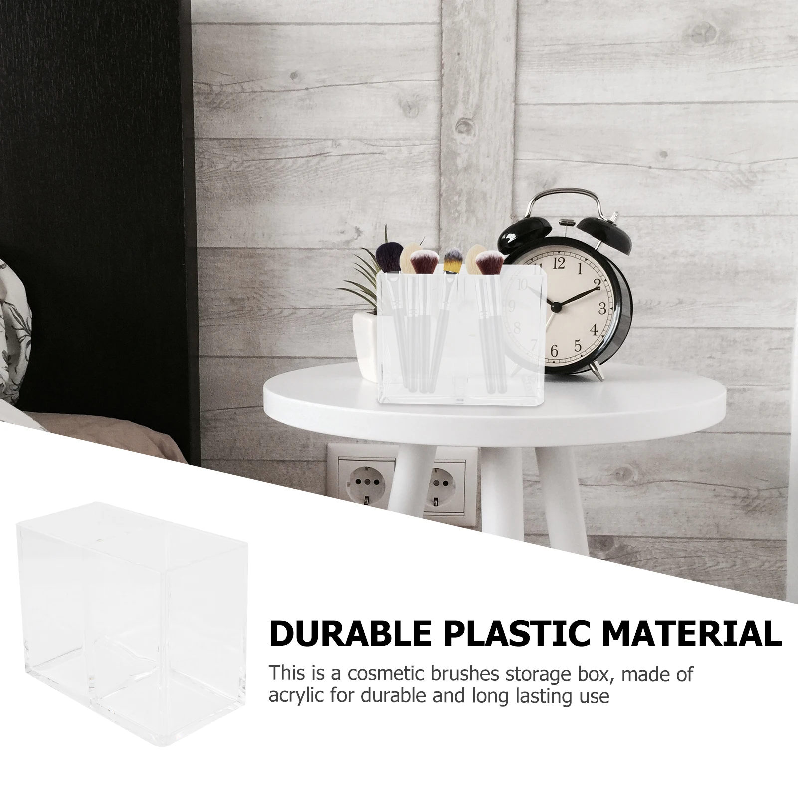 

Two Grids Storage Box Acrylic Makeup Transparent Storage Box Brush Holder Transparent ganizer Display St