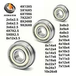 10Pcs 3X6X2.5 mm MF63ZZ ABEC-7 Flange Bearing MF52ZZ 2x5x2.5mm MF85ZZ 5X8X2.5mm MF105ZZ MF128ZZ MF148ZZ F623ZZ F625ZZ F629ZZ