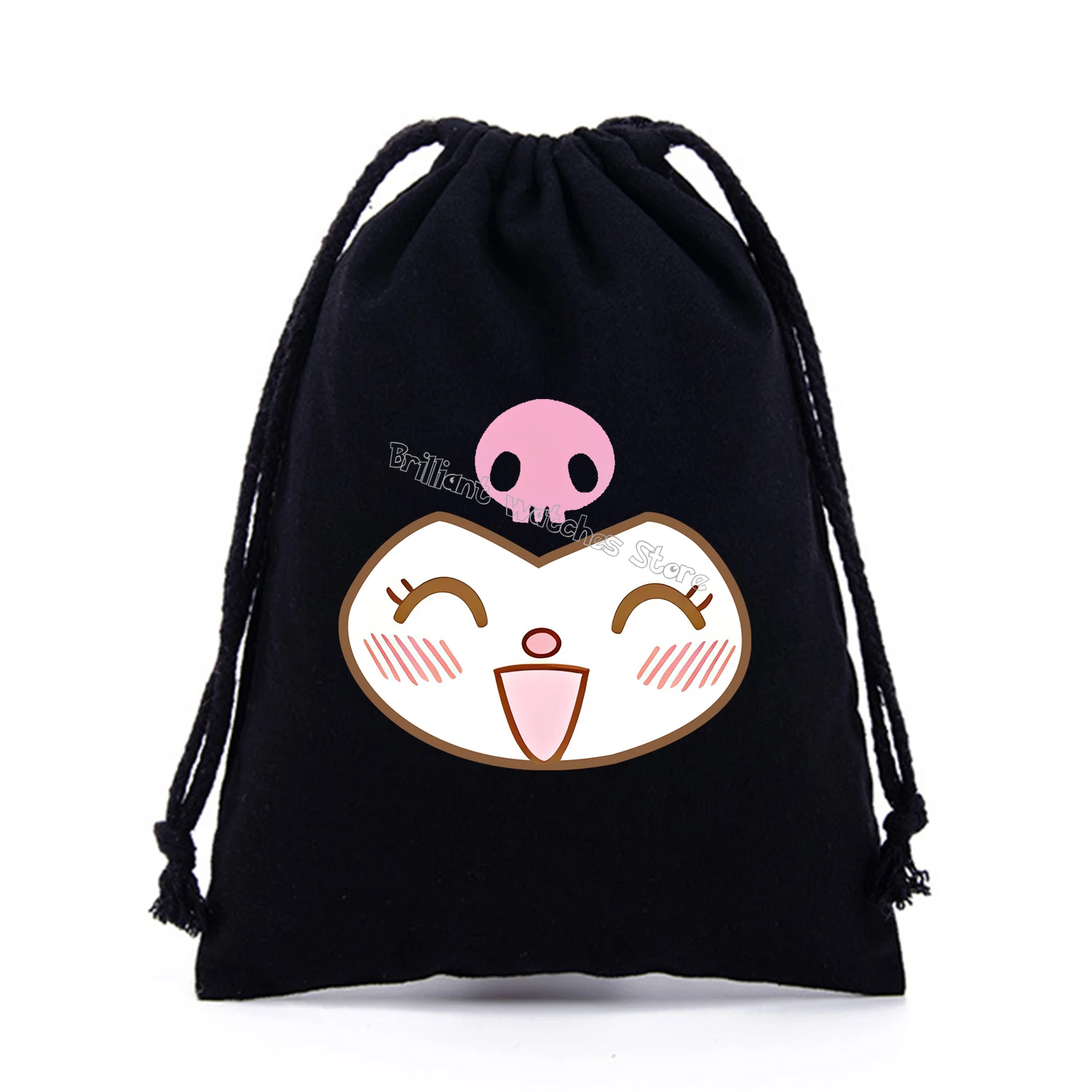 Kuromi Drawstring Bag Cute Sanrio Cartoon Gift Bag Drawstring Pouch Kids Cotton Party Bag Storage Bags New Large Capacity Bags