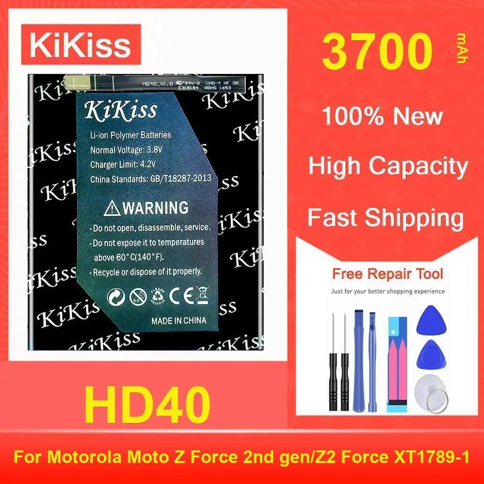 

Kikiss Battery 3700Mah HD40 For Motorola Moto Z Force 2Nd Gen/Z2 XT1789-1