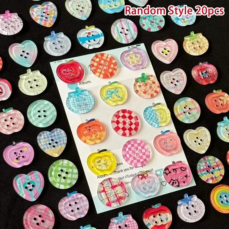 10/20pcs Dopamine Button Mixed Colored Transparent Decorative Scrapbook DIY Crafts Baby Clothing Accessorie Bead Jewelry 2025 image 5