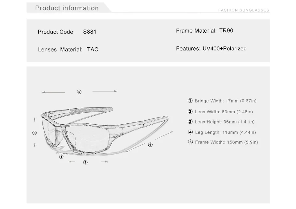 KINGSEVEN Neue Design männer Sport Sonnenbrille Polarisierte Frauen UV400 Objektiv Mode Fahren Im Freien Radfahren Anti-Glare Brillen – Detail 1