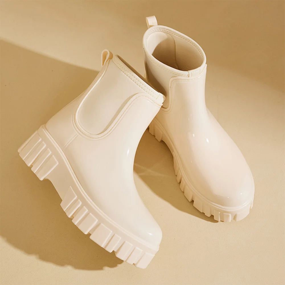 Women's Short Rain Boots Anti-slipping Ankle Rain Boots Chelsea Rainboots Garden Shoes Ankle Rain Shoes