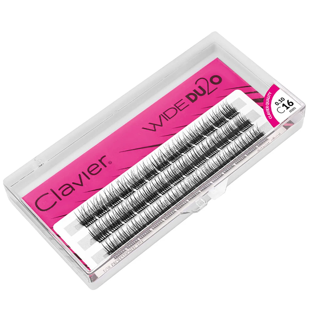 Clavier WIDE DU2O 3D-Wimpern, professionelle falsche Wimpernverlängerung für Make-up, doppelte Volumenwimpern, dicke, weiche, natürliche Wimpern – Detail 9