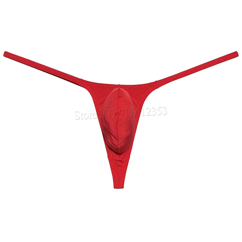 Male G-String Lingerie Coverage T-back Pouch Enhancing Thong Underwear Shiny Bikini for Men