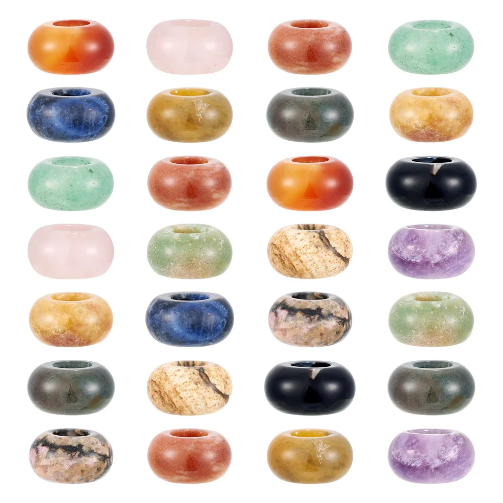 

30pcs Natural & Synthetic Gemstone European Large Hole Beads bracelet necklace jewelry making accessories,14x8mm,Hole: 5mm F50