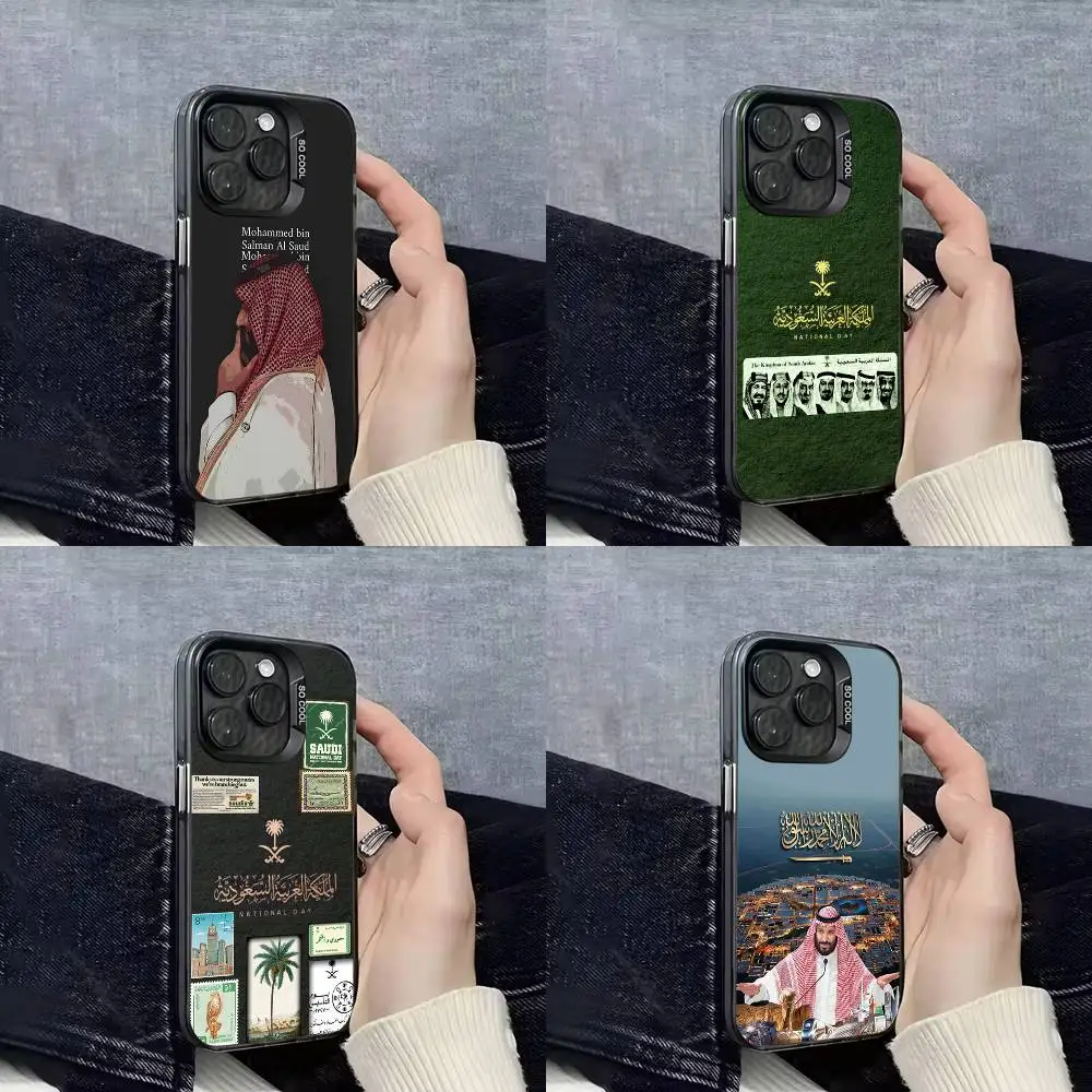 

Salman Saudi Arabia King Flag Phone Case For iPhone 16,15,14,13,12,11,Mini,Pro,E,SE4,XS,MAX Black IMD Box