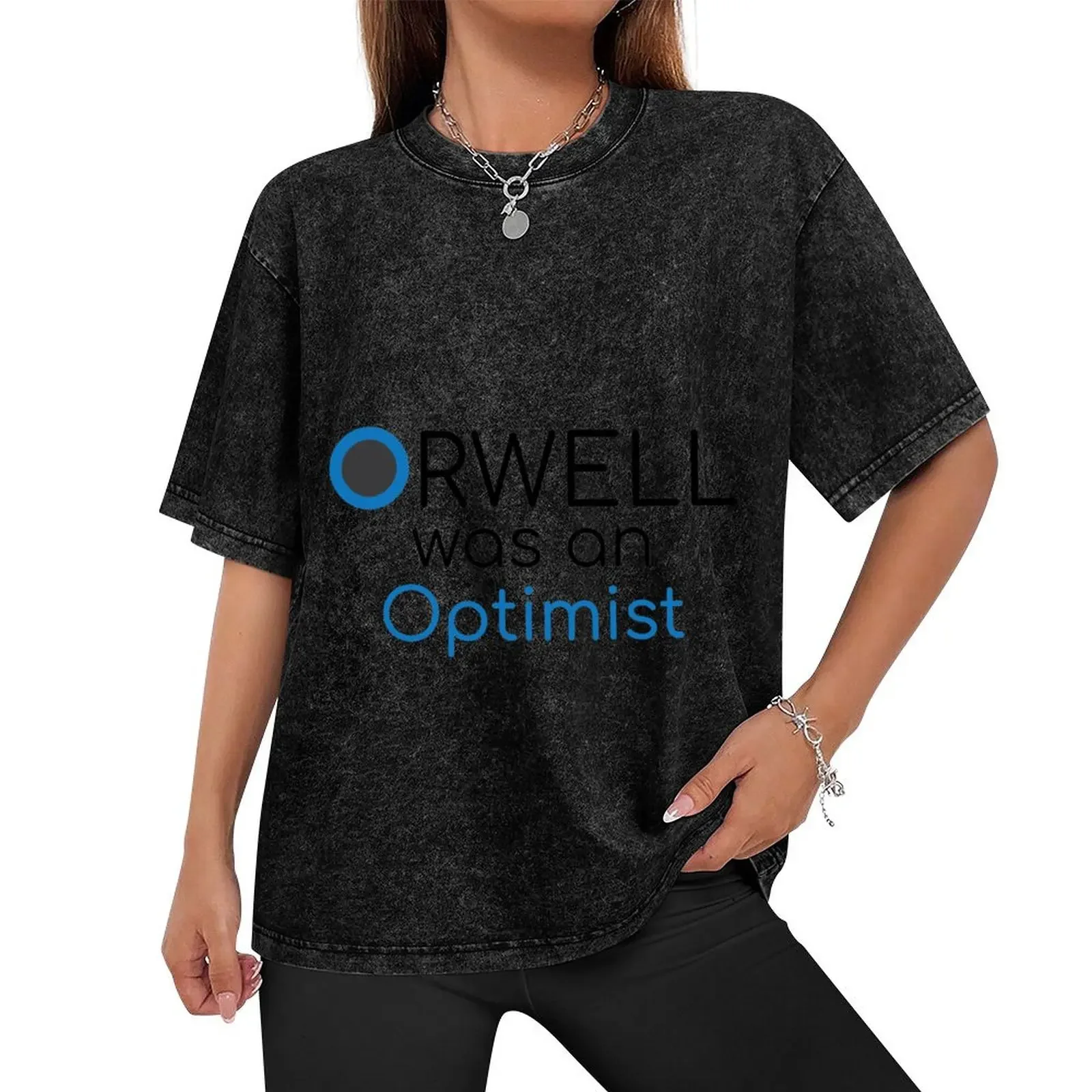 Orwell was an Optimist T-Shirt designer shirts cute tops blue archive graphic t shirt vintage t shirt men 100℅ cotton