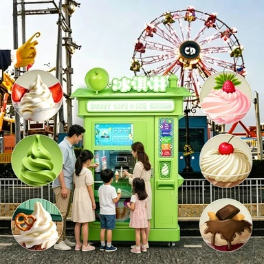 Touch Screen Ice Cream Vending Equipment Intelligent Cloud Remote Management Auto Clean Sanitize Frozen Dessert Dispenser