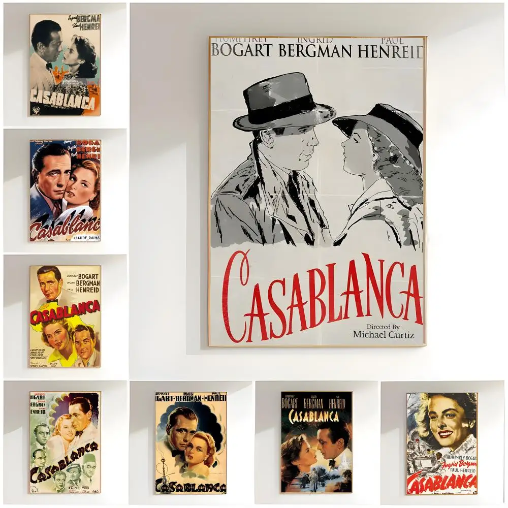 classic romance c-casablanca Poster Classic Wall Art  Home Decor  Peel and Stick Unframed
