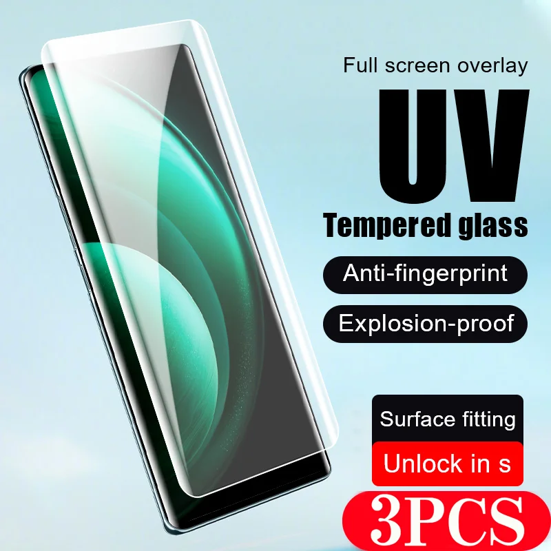 3pcs full cover Glass smartphone for vivo NEX 3 3S UV tempered glass phone screen protector film X100 X90 X80 X70 X60 Pro