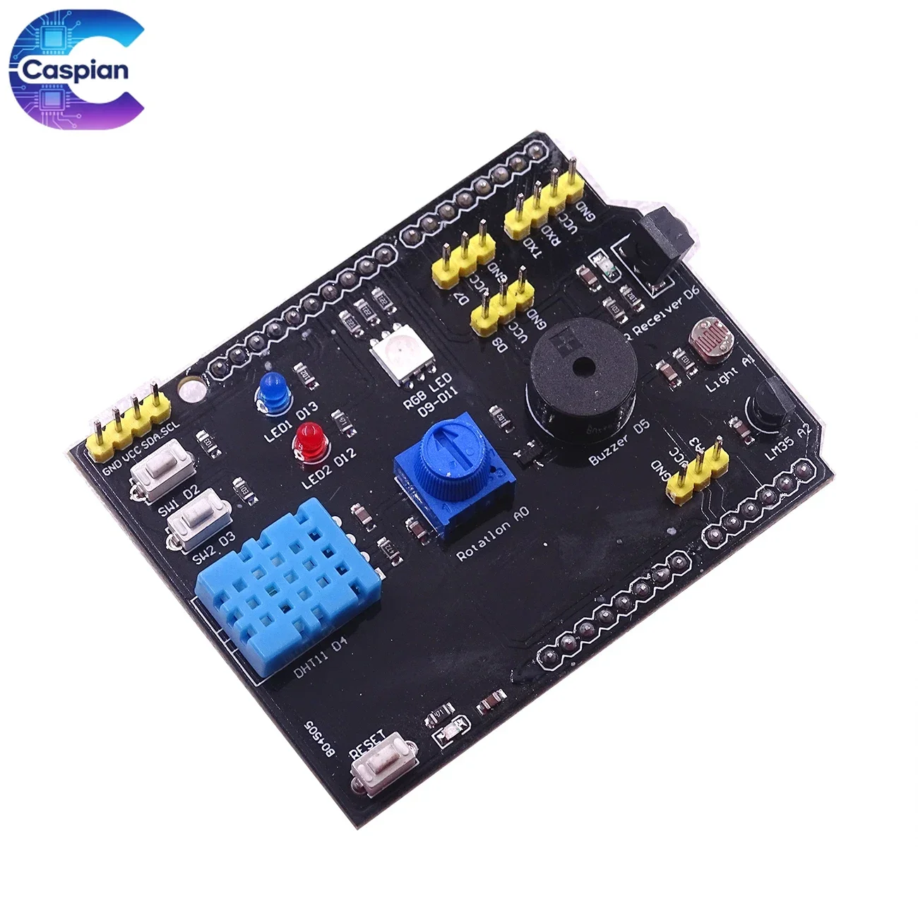 20Pcs Multifunction Expansion Board Adapter for Arduino UNO R3 RGB LED IR Receiver Buzzer I2C LM35 DHT11 Temp Humidity Sensor