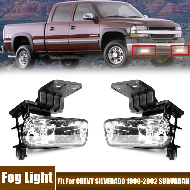 2Pcs/Set Car Front Fog Lamps Fit For Chevrolet SILVERADO 1999-2002 SUBURBAN LED Automobile Fog Light Assembly Car Accessories