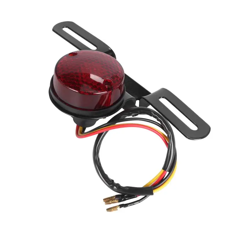 Vintage Motorcycle Tail Light LED Rear Brake Lamp 12V with License Plate Bracket Modified Custom for Cruiser Dirt Bike view 5
