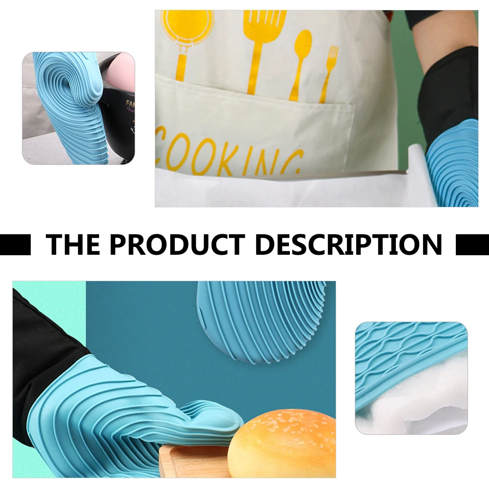 

Silicone Kitchen Heat Insulation Oven Aid Temp Oven Mitts Protection Easy Clean Wear Heat Resistant Mitts Resistant