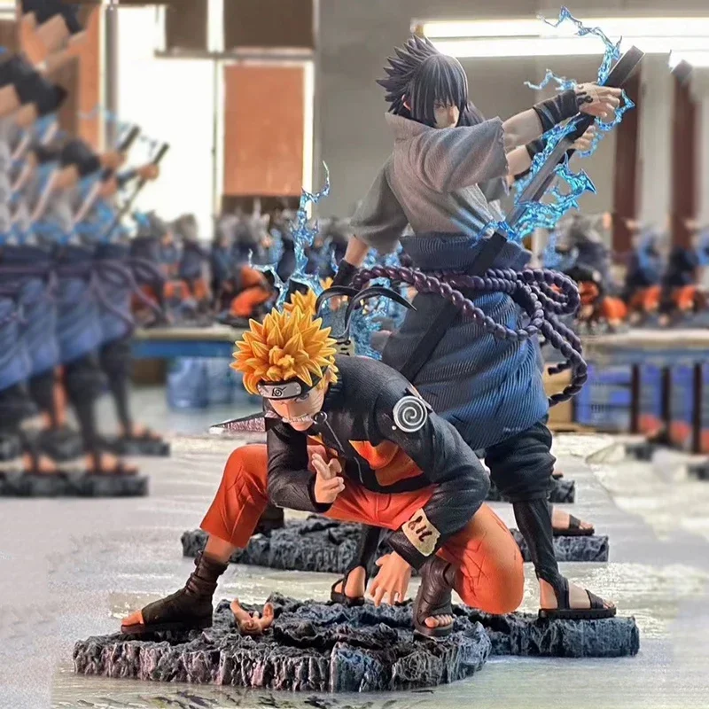 Anime Naruto Figuren GK Uzumaki Naruto Uchiha Sasuke Actiefiguren Binding 01 PVC Collectie Model Cool Ornament Desktop Speelgoed