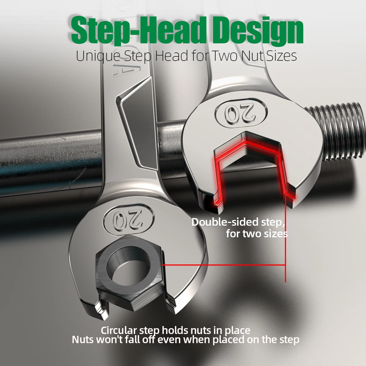 LAOA Multi Size Double End Open End Wrench 55 20MM Optional Professional Durable Hand Tool For Mechanics And DIY Enthusiasts - view 4