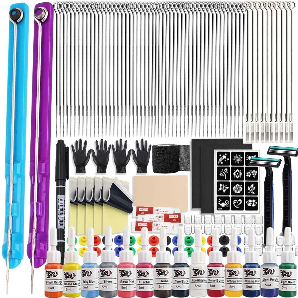 

Tattoo Hand Poke and Stick Kit DIY Tool Tattoo Needle Tattoo Ink Gloves Bandage Tattoo Kit for Body Makeup Arts Tattoo Beginners