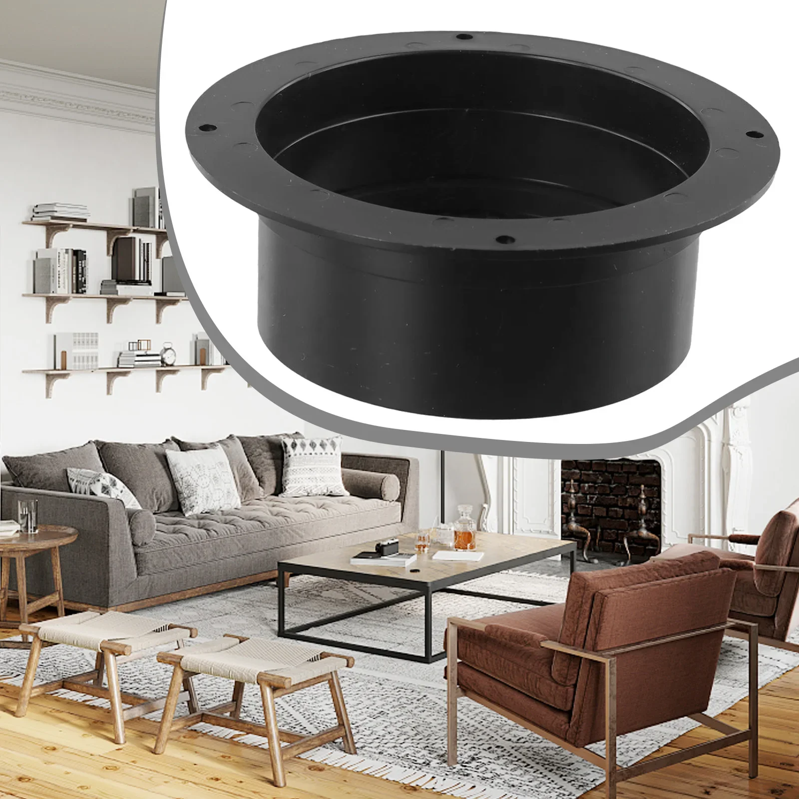 Brand New Pipe Connectors Ventilation Ducting ABS Exhaust & Outlet Flange Parts Replacement Straight Accessories Black
