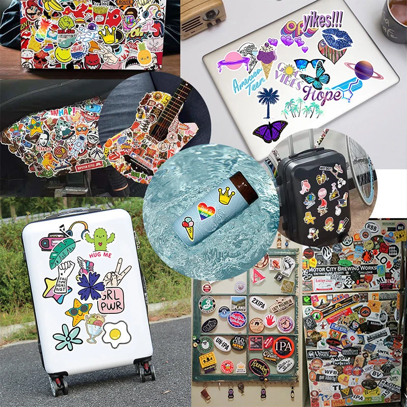 

50PCS Car Laptop Luggage Phone Waterproof Sticker Cool Dark Golden Sun Moon Graffiti Stickers Aesthetic Cartoon Art Decals