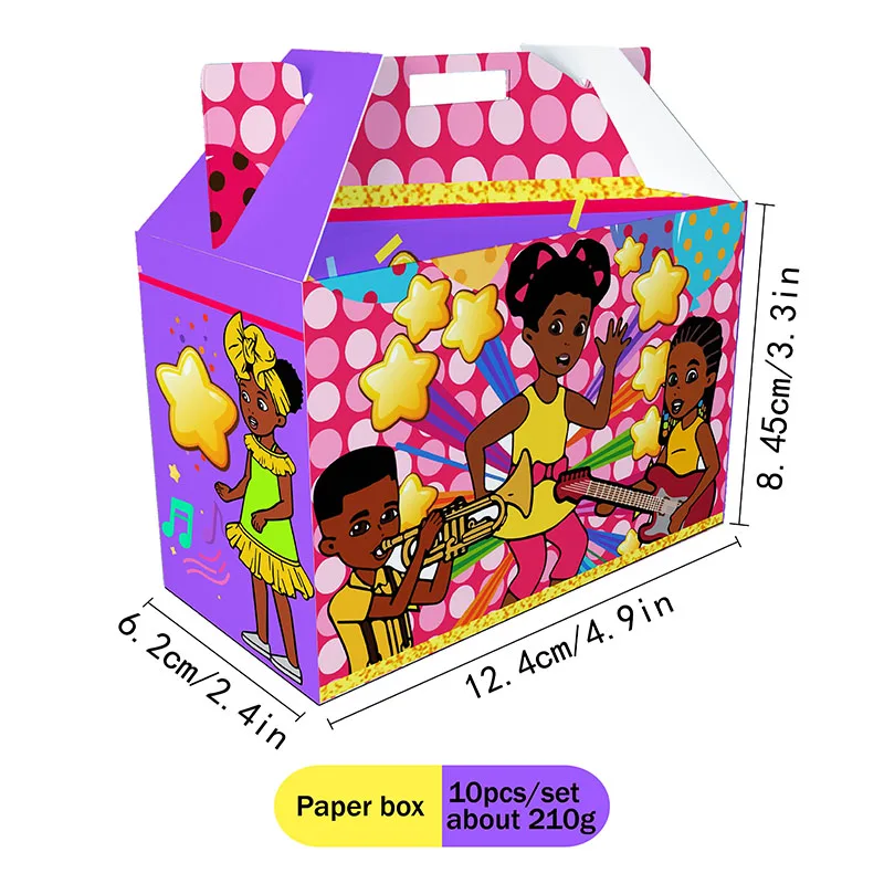 Pink Black Girl Gracies corner Gift Boxes Party Supplies Favor Boxes Corner Theme Treat Boxes Candy Goodies Gift Boxes for Kids