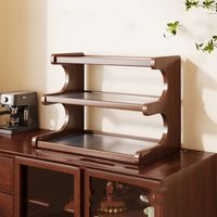 2/3 Tiers Desktop Storage Rack Space-saving Compact Wood Tabletop Stand Sturdy Easy-to-assemble Simple Shoe Organizer